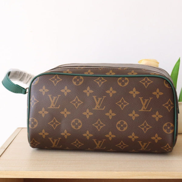 LV Dopp Kit Borneo Green Monogram Macassar Canvas 224218