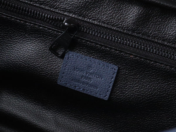 LV Dopp Kit Toiletry Bag Navy Blue Monogram Calfskin & Cowhide247596