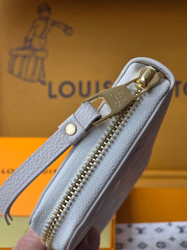 Portafoglio LV M25594 Zippy Dream Beige in pelle di vacchetta goffrata - Light GHW