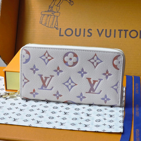 Portafoglio LV M25594 Zippy Dream Beige in pelle di vacchetta goffrata - Light GHW