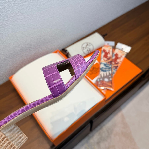 Sandales HM Oasis 4.5cm Cuir de veau embossé violet 707109