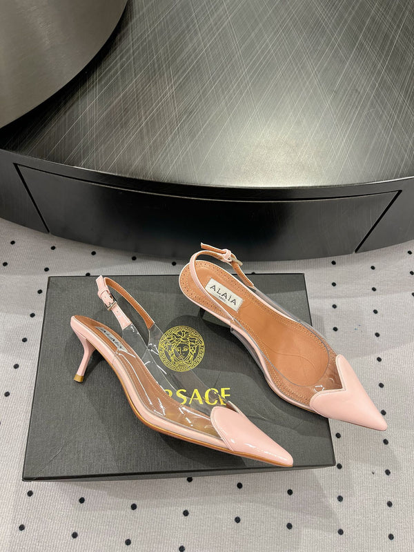 Alaila Le Cœur Slingbacks 60mm in pelle di agnello lucida rosa chiaro 954823