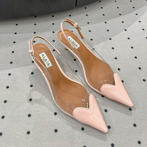 Alaila Le Cœur Slingbacks 60mm in pelle di agnello lucida rosa chiaro 954823