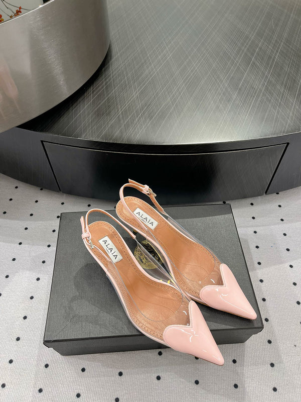 Alaila Le Cœur Slingbacks 60mm in pelle di agnello lucida rosa chiaro 954823