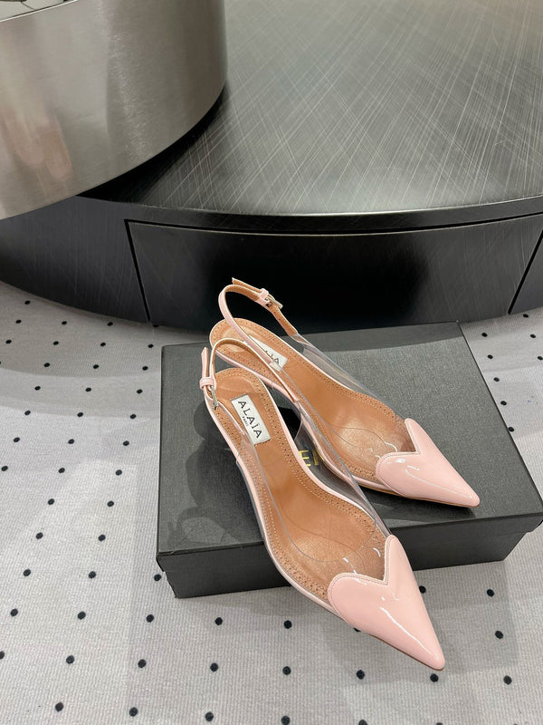 Alaila Le Cœur Slingbacks 60mm in pelle di agnello lucida rosa chiaro 954823