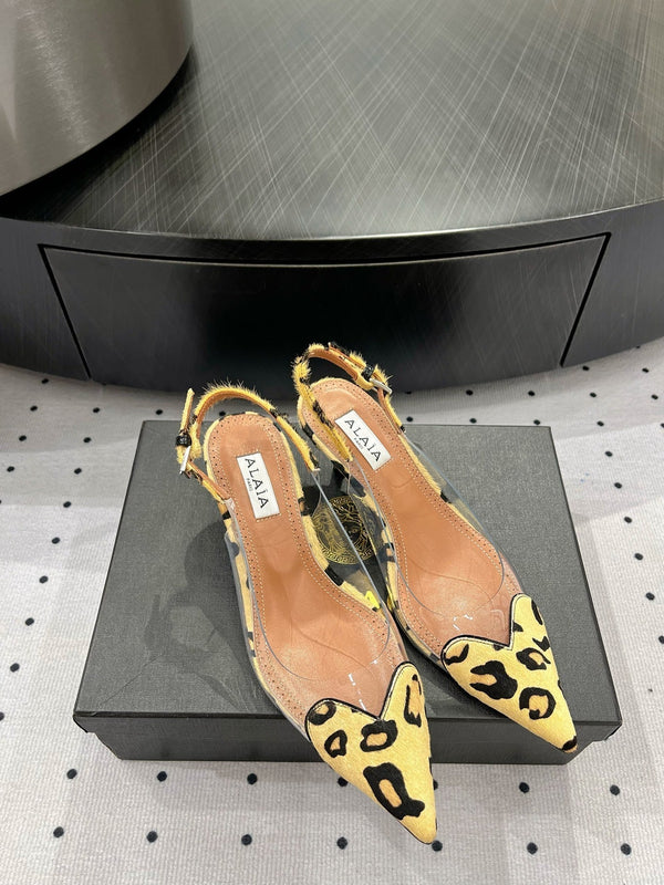 Alaila Le Cœur Slingbacks 60mm in pelle di agnello lucida giallo chiaro 954831