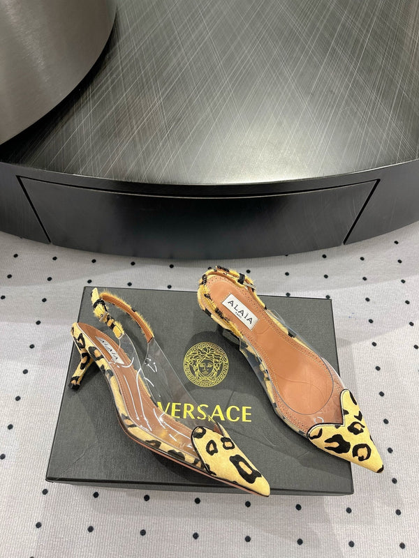 Alaila Le Cœur Slingbacks 60mm in pelle di agnello lucida giallo chiaro 954831