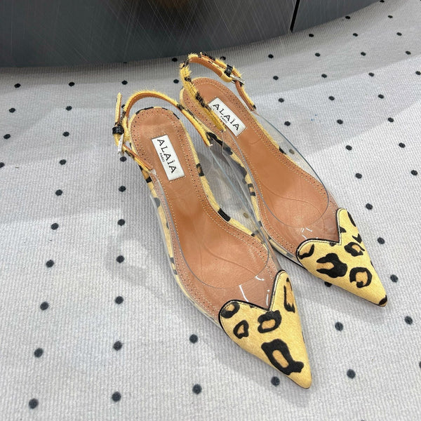 Alaila Le Cœur Slingbacks 60mm in pelle di agnello lucida giallo chiaro 954831