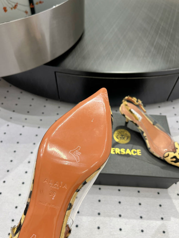 Alaila Le Cœur Slingbacks 60mm in pelle di agnello lucida giallo chiaro 954831