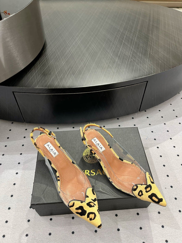 Alaila Le Cœur Slingbacks 60mm in pelle di agnello lucida giallo chiaro 954831