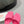 SQUARE-TOE MEDIUM HEEL MULES IN PINK CALFSKIN LOGO EMBOSSED
