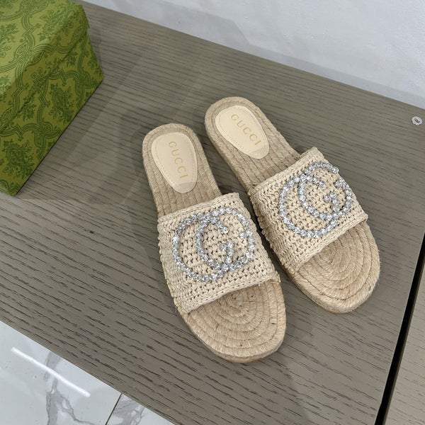 ESPADRILLAS GG INTERLOCKING G TESSUTO CREMA