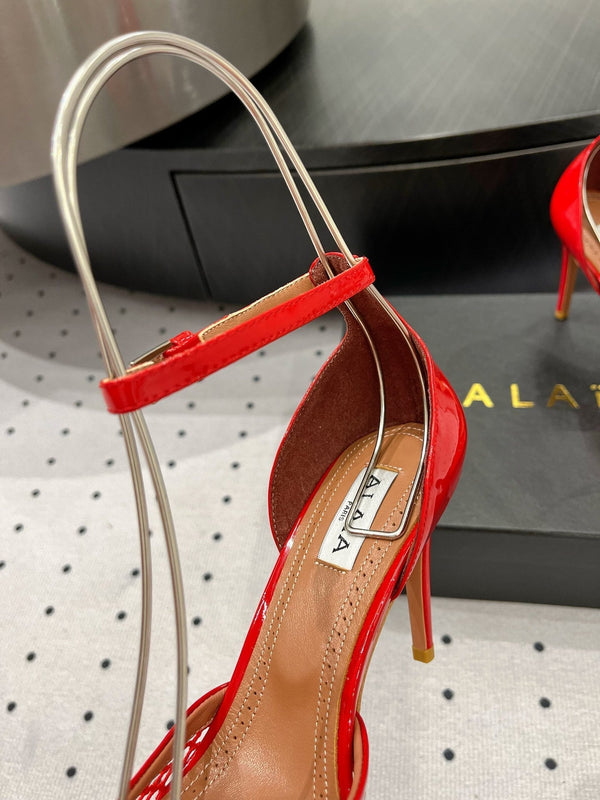Décolleté Alaila High Fishnet 90mm in tessuto a rete rosso 954854
