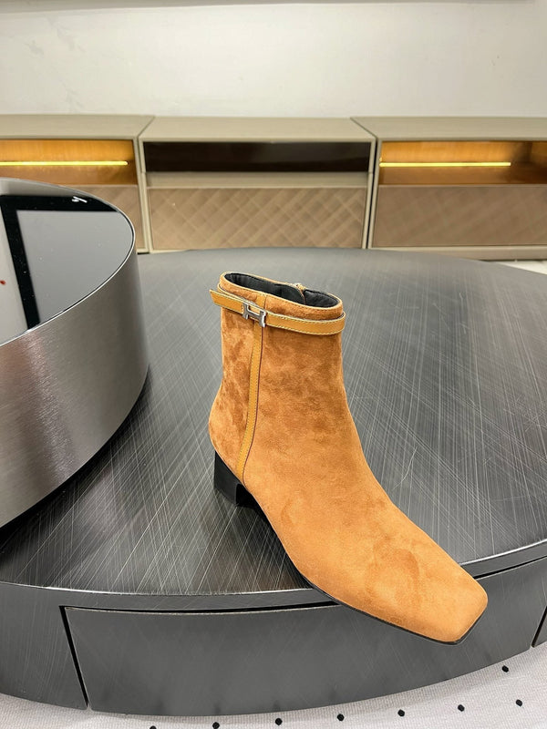 HM Hommage Ankle Boot 50mm Brown Orange Suede 954737