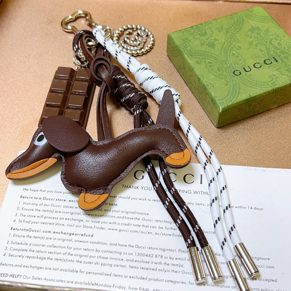 Gucci Brown Dog Charm