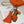 HM Sandale Marron Avec Charm Foulard Twilly Tête De Cheval Orange