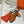 HM Sandale Marron Avec Charm Foulard Twilly Tête De Cheval Orange