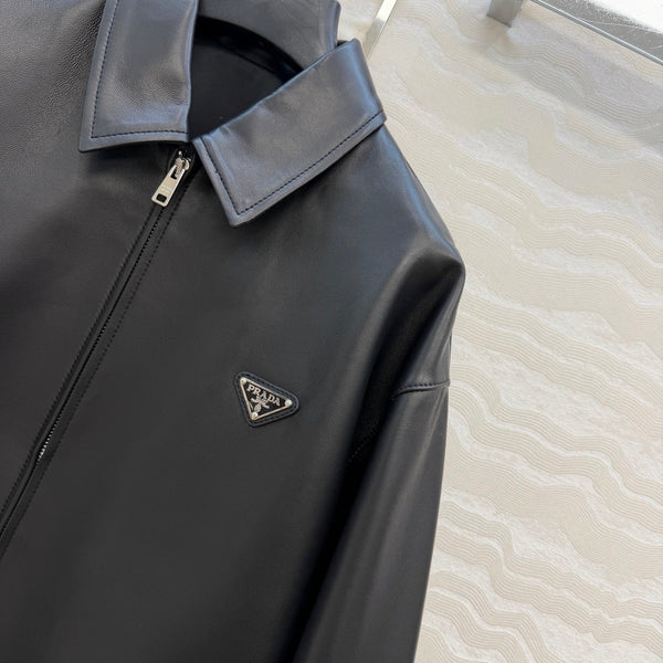 Veste Prada en cuir noir 341209