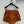 Short en cuir nappa rayé Miu SS26 Brandy Agneau 351107