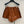 Short en cuir nappa rayé Miu SS26 Brandy Agneau 351107