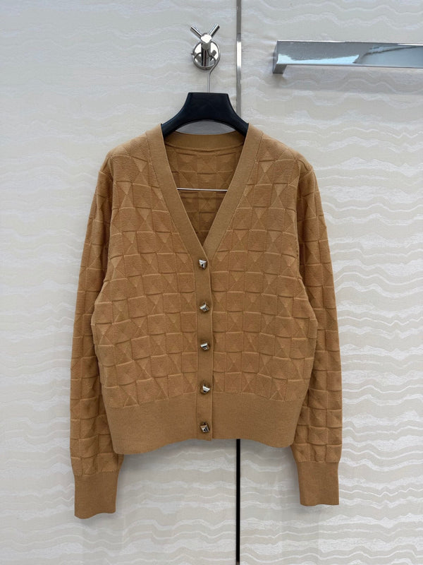 HM "Medor" Long-Sleeve Cardigan Brown Wool