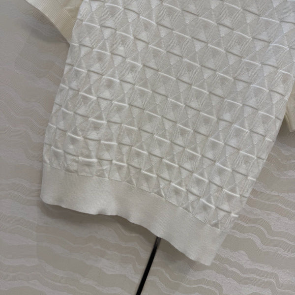 HM "Medor" Short-Sleeve Cardigan White Wool
