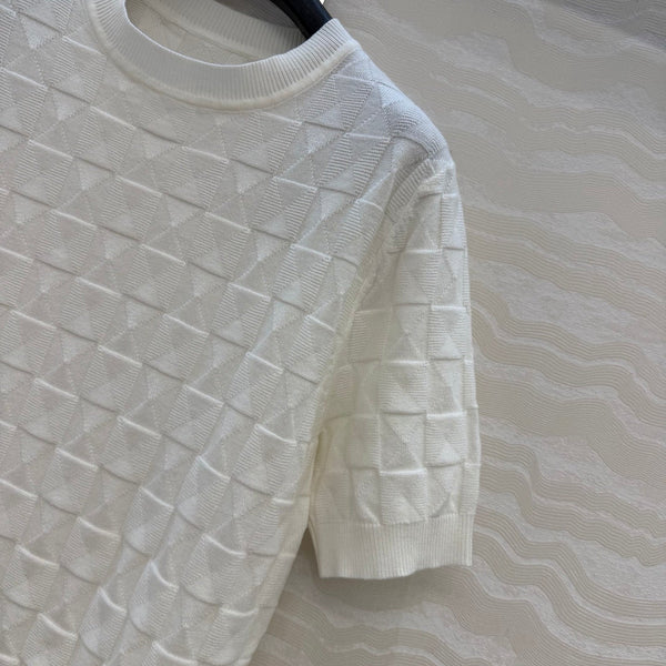 HM "Medor" Short-Sleeve Cardigan White Wool