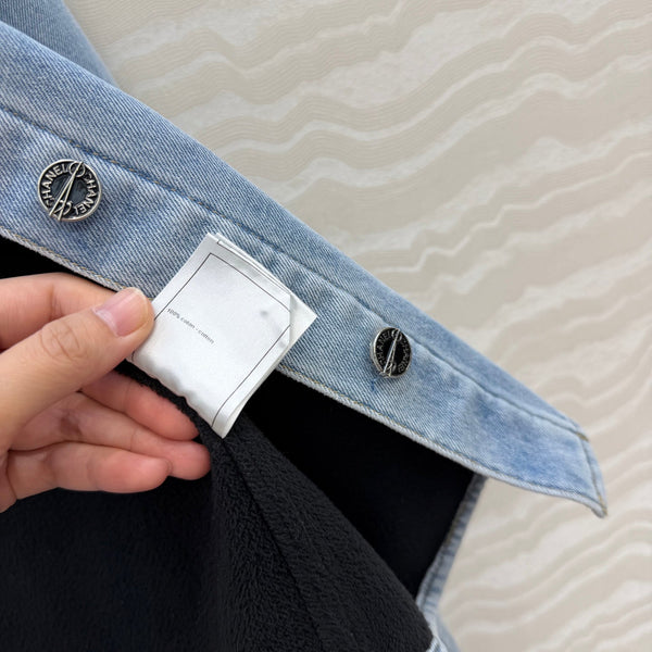 CC 26s Collared Denim Jacket Light Blue Cotton 450800