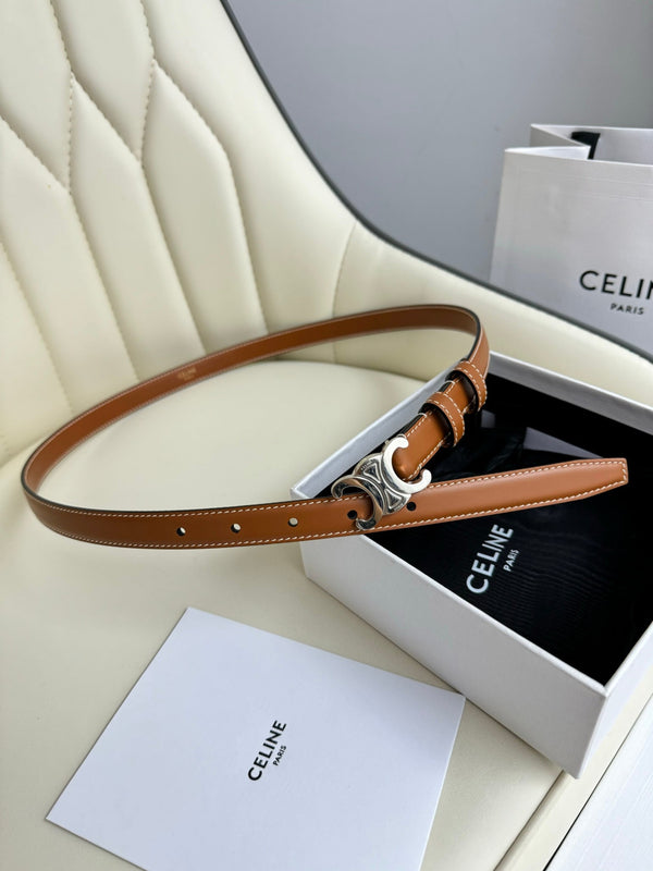 CEL Silver Buckle 18mm Belt Brown Cowhide 179729