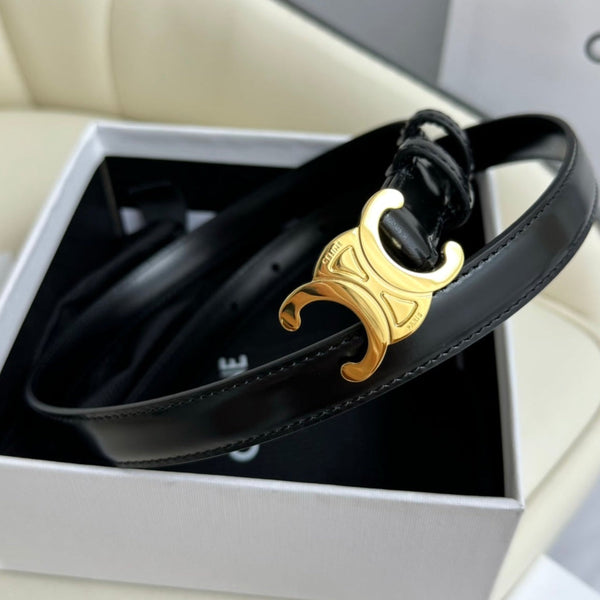 CEL Gold Buckle 18mm Belt Black Cowhide 179731