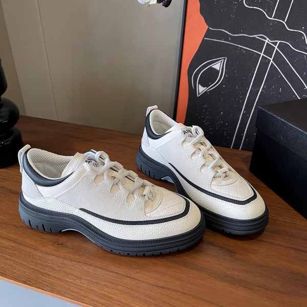 Baskets CC Printemps-Été Daim Cuir Noir Blanc 623167