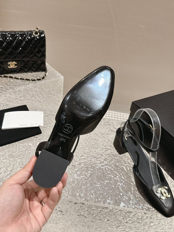 slingbacks 60 black lambskin