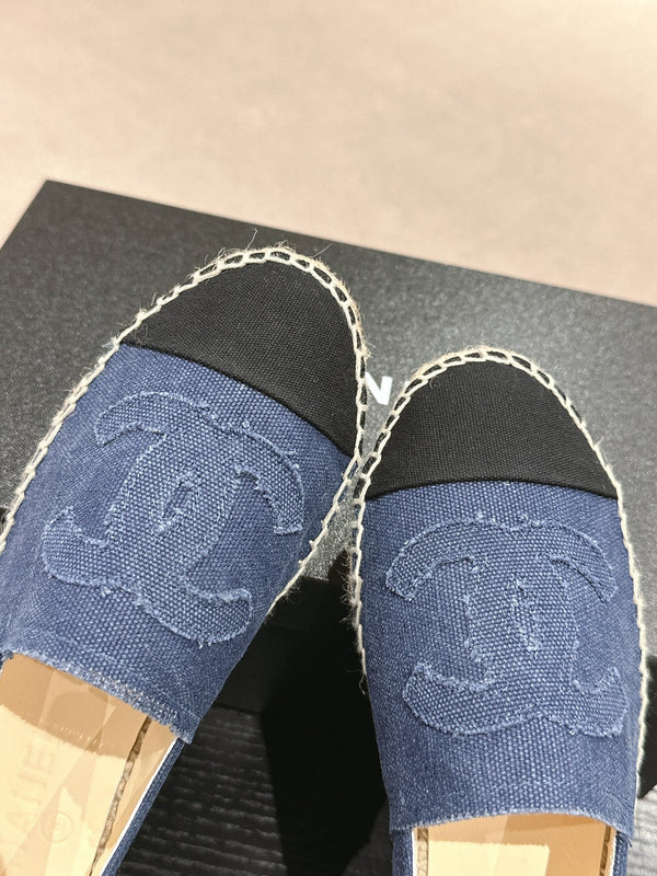 espadrilles dark blue black denim
