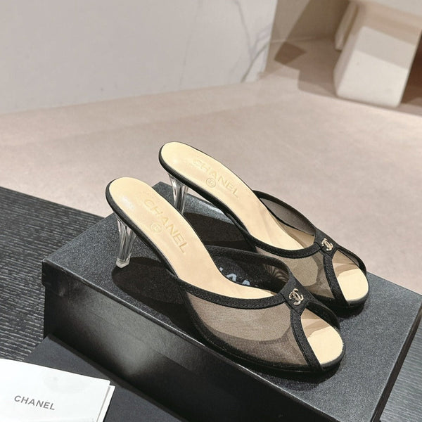 sandalo mulo 75 tessuto nero vitello beige