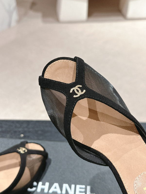 sandalo mulo 75 tessuto nero vitello beige scuro