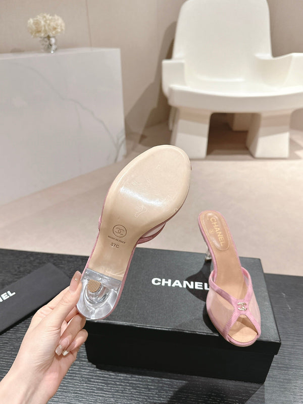 sandalo mulo 75 tessuto rosa vitello beige scuro