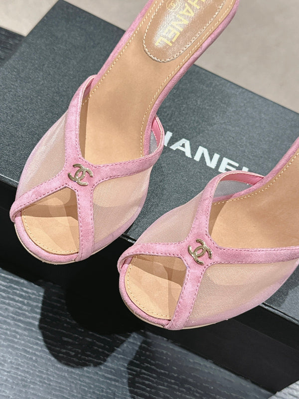 sandalo mulo 75 tessuto rosa vitello beige scuro