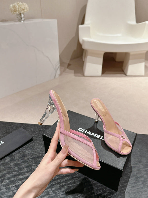 sandalo mulo 75 tessuto rosa vitello beige scuro