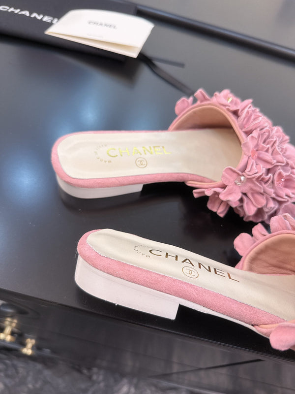 CC 25C Mules Rosa Camoscio Strass