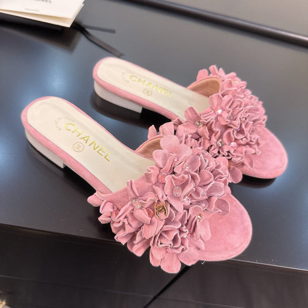CC 25C Mules Rosa Camoscio Strass