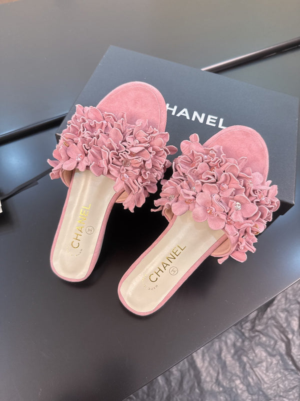 CC 25C Mules Rosa Camoscio Strass