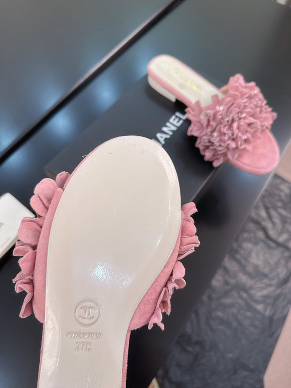 CC 25C Mules Rosa Camoscio Strass