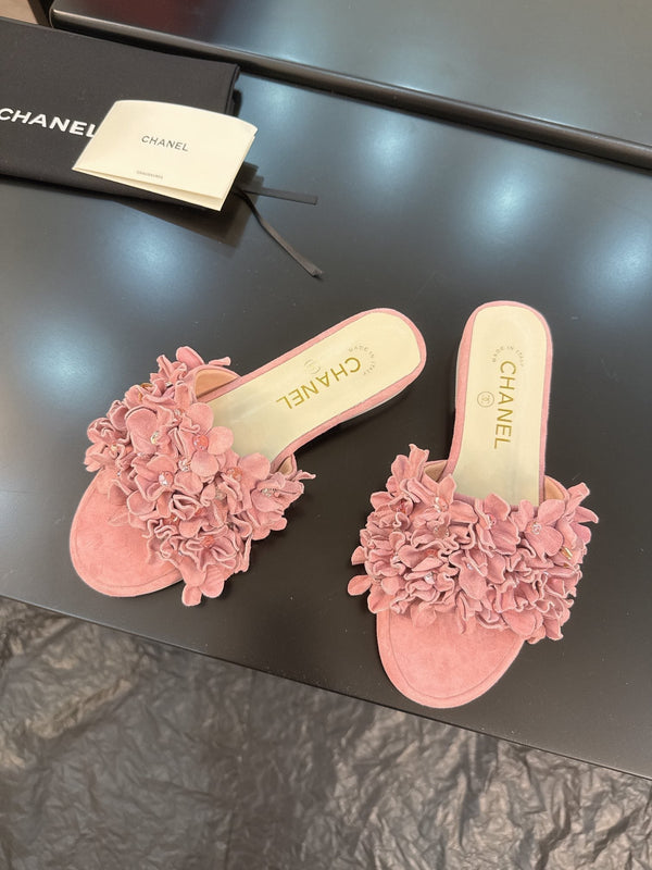 CC 25C Mules Rosa Camoscio Strass