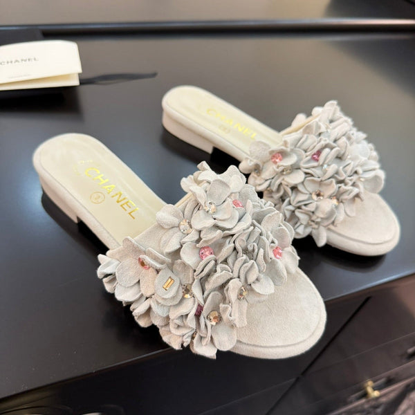 CC 25C Mules Grigio Camoscio Strass
