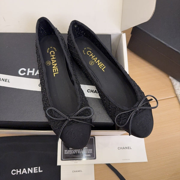 CC 25 Ballerine Tessuto a rete nero Grosgrain nero 277708 