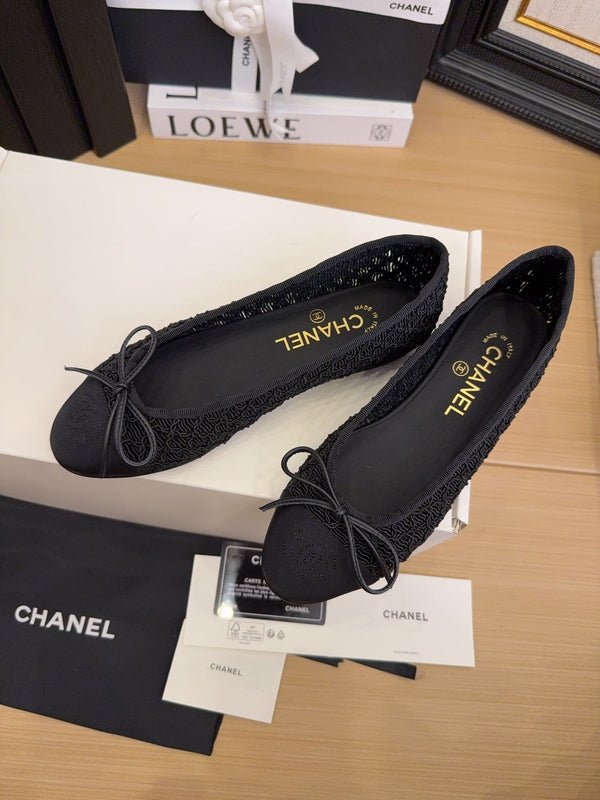 CC 25 Ballerine Tessuto a rete nero Grosgrain nero 277708 