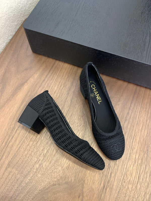 cc 25 ballet flat 50mm black raffia 288821
