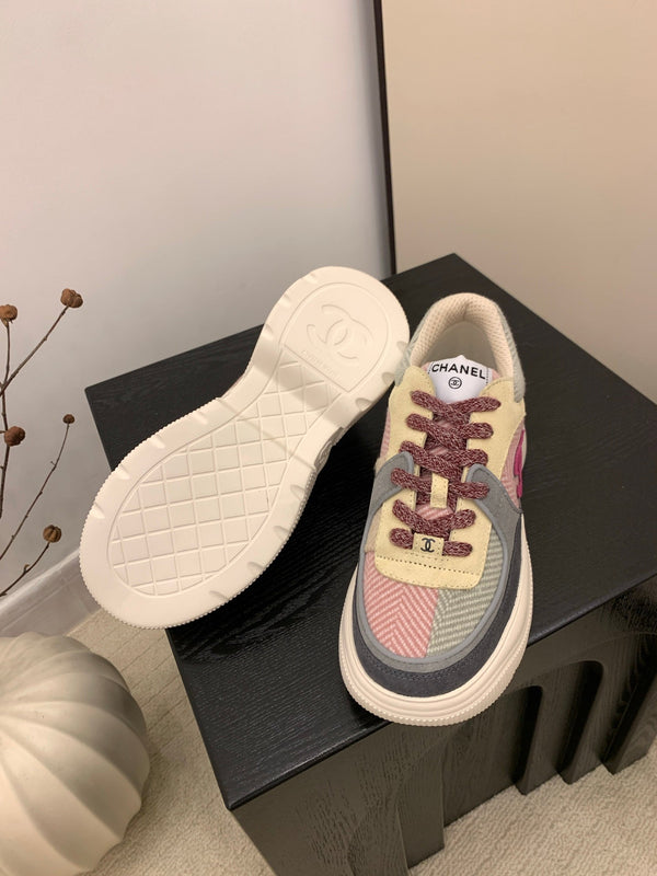 CC Alexander McQueen Sneakers Multicolor  Suede and Tweed Fabric 537193