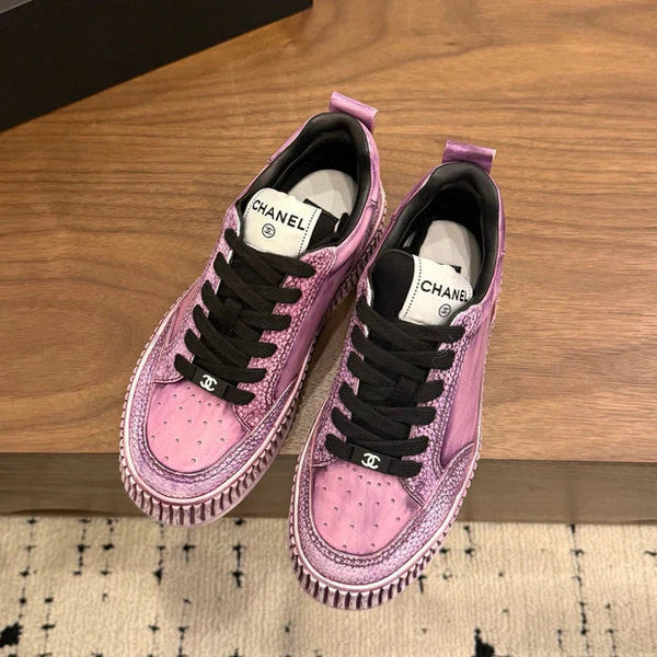 CC 26s Baskets décontractées en cuir violet clair 183614