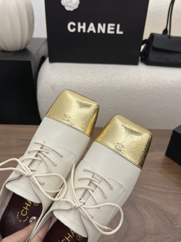 CC 26s Loafer 2cm Gold White Leather 910473